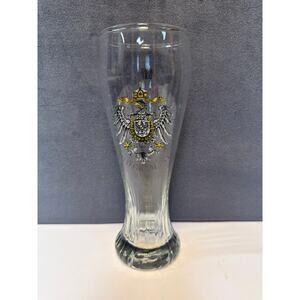 Old Germany Breweriana Coat of Arms Pint Beer Glass 9” Tall